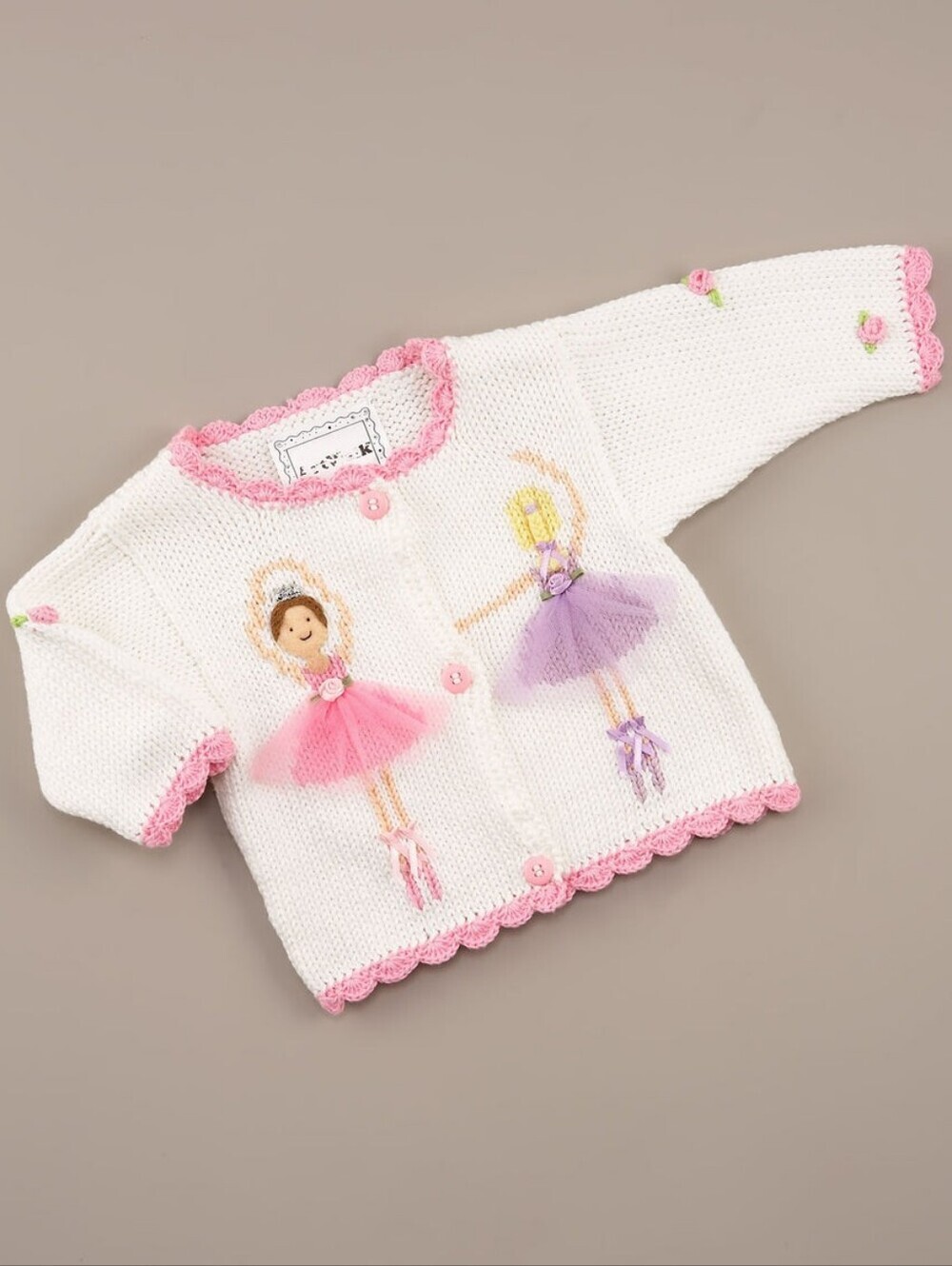 Art Walk "Le Ballet" Knit Sweater Embroidered Ballerinas Tulle Tutu Size 6m